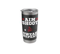 Pool Playing Aim Shoot Swear Repeat Pool Playing Billiards Vaso térmico de acero inoxidable de doble pared