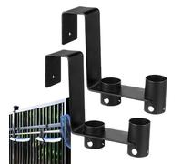 Pool Pole Hooks - Two Piece Adjustable Metal Design, Heavy Duty Wall Mounted Holder, Resistant Structure, Secure Grip Storage Solution | for Outdoor Pool Beach Swimming Sports Towels Equipme