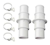 Pool Pump Hose Connector - 2 Piece Leak Proof Adapter Set | Tight Fit Swimming Pool Hose Coupler With 4 Clamps For 1.25 Inch And 1.5 Inch Vacuum Hoses
