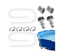 Pool Replacement Hose - PE EVA Stainless Steel Flexible Length | Filter Pipe Connector Durable Pump Tubing | Swimming Pool Circulation Accessory Inground Poolside Outdoor Garden Backyard