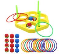 Pool Ring Throw Games, Floating Foam Triangle Throw Game, Water Sports Toss Set with Balls, 12,99 x 11,81 pulgadas Motor Skills & Hand-Eye Activity for Family Swimming, Summer-Fun