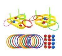 Pool Rings Toss, Floating Foam Ring Throw Game, Fun Swimming Activity Set with Balls And Triangle Float, 12.99x11.81 Inches, Water Sports Entertainment for Kids, Adults