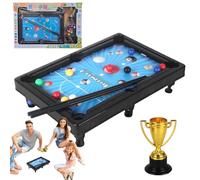 Pool Table, Billiards Game Kids, Small Desktop Set with Cues Balls Triangle Rack for Early Education, Family Bonding, Fun Competition Home, Living Room, Playroom, 11.42x3.15x7.87 pulgadas