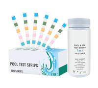 Pool Test Strips, Water Quality Testing Kit, Quick-Read Hot Tub Spa Test Strip, 7-In-1 Multifunctional Monitoring Tool, Ideal for Pool, Fish Tank, Pond, Backyard, Home Use, 4.8x4.8x11.2cm Multicolor