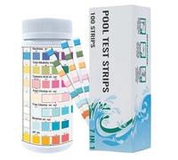 Pool Test Strips, Water Testing Kit, 1.89x1.89x4.41 inches Multifunctional Quick Checker, 100-Piece EasyRead Design, Accurate Compound Monitoring for Spa Backyard Home Maintenance