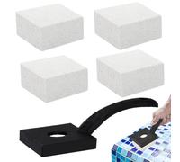 Pool Tile Pumice, Stain Removal Stone, Ergonomic Handle Tool Heavy Duty Scrubber, for Swimming Pool Grill Bathtub Sauna Room Hotel Tile Cleaning Maintenance Use 3.82 x 2.95 x 1.97in