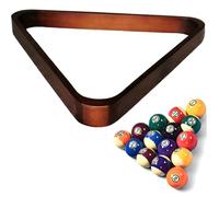 Pool Triangle, 9-Ball Natrual Wooden Pool Rack Triangle, Billiards Accessories for Standard 2-1/4 Inch Balls, Claret