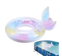 Pool Tube - Cute Outdoor Water Toys, Shimmering Inflatable Swim Ring, Fishtail Aesthetic, Válvula de seguridad rápida de inflación para verano, accesorio para el patio trasero al aire libre