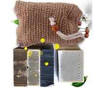 Poola & Bloom Barra de Jabon Hombre Jabon Artesanal Hombre Set de Jabones Naturales con Menta y Coco Hidratante Sin Sulfatos Ni Parabenos para Cuidado Personal Diario