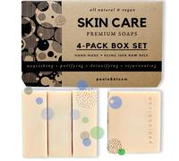 Poola & Bloom Jabón de Leche de Cabra Hidratante Natural con Aceite Oliva Coco Jojoba y Manteca Karité para Cuidado la Piel Limpieza Facial Piel Radiante y Saludable
