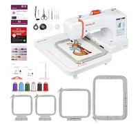 PooLin EOC06 - Máquina de bordado digital con pantalla táctil, máquina de bordado de letras y patrones para personalizar camisetas, polos, chaquetas, camisas, bolsas, toallas y más