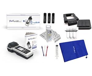 PoolLab 2.0 con 70 pastillas de prueba y "Extra Refill Pack" Special Edition para MediMuc - 24 parámetros - Aplicación, software, medición hasta 3 parámetros en una prueba