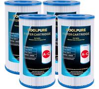 POOLPURE - Filtro de Repuesto para Tipo A o C, Compatible con Bombas Intex 29000E/59900E, filtros de fácil Ajuste para Piscinas de jardín, con Olas o sobre el Suelo, Paquete de 4 Unidades