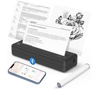 POOOLITECH Impresora inalámbrica sin tinta para oficinas en casa y viajes, soporta rollos de papel térmico de 8 y 4 pulgadas, perfecta para iOS Android y portátiles, impresora compacta para viajes de