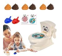 Poop Launcher | Simulación de eyección de inodoro Flushing Poop, juguete creativo para el inodoro, lanzador de caca familiar, gags y práctico juguete de broma Poop Lae para niños a partir de 3 años