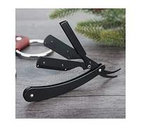 POOPFIY Barbero Razor, Profesional de Peluquería Tradicional Navaja, Manual Afeitado, con Caja de Almacenamiento,Negro