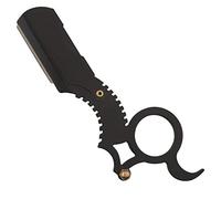 POOPFIY Barbero Razor, Profesional de Peluquería Tradicional Navaja, Manual Afeitado, con Caja de Almacenamiento,Negro