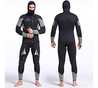 POOSR Traje de Neopreno de 5 mm para Pesca submarina, Equipo de Buceo Submarino, Conjunto de Traje para Hombres, Traje húmedo para esnórquel,Negro,XXL