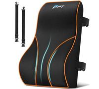 POOTACK Cojín de Soporte con Memory Foam - Soporte Lumbar Ajustable para Silla de Oficina, Coche y Gaming, con Correas Dobles