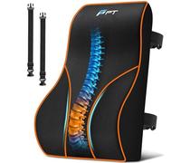 POOTACK Cojín de Soporte Ergonómico con Memory Foam - Soporte Lumbar Ajustable para Silla de Oficina, Coche y Gaming, Distribuye la Presión con Correas Dobles