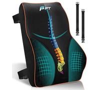 POOTACK Cojín de Soporte Lumbar Ergonómico, Cojín Lumbar de Memoria para Oficina, Coche, Apoye Cómodamente La Espalda para Liberar estrés, Cojín Lumbar con Ajustables Dobles
