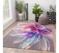 Pop Art 180x240cm Alfombra For salon dormitorio Romantic Machine lavable Large Alfombrilla Dreamy Purple Gradient Lotus Flower estampado Soft Tapete moderno pelo corto Floor antideslizante Backing