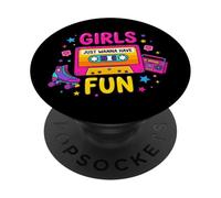 Pop Art 80s Elementos Musicales Que Las Chicas Solo Quieren divertirse PopSockets PopGrip Adhesivo