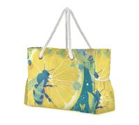 Pop Art Bee - Bolsa de gran capacidad, resistente a la arena, con bolsillos laterales, bolsas y bolsas con bolsillos con cremallera