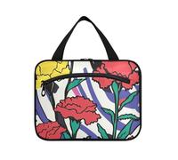 Pop Art - Bolsa colgante de clavel, bolsa de viaje con gancho para colgar, bonito organizador de cosméticos para artículos esenciales para mujeres, cartera de vacaciones para maquillaje, L