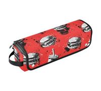 Pop Art - Bolsa de viaje para planchas de pelo rojo hamburguesa, planchas, rizadores y accesorios para el cuidado del cabello, organizador de viaje para mujeres, esenciales, tapete resistente al calor