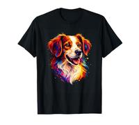 Pop Art Brittany Spaniel Lovers Design Perro Brittany para Mujer Camiseta