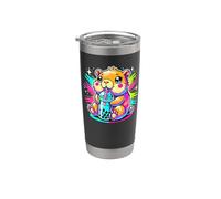 Pop Art Carpincho Té con leche Perlas de boba Tapioca Vaso térmico de acero inoxidable de doble pared