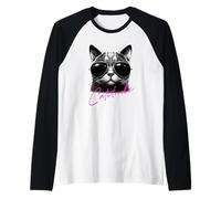 Pop Art - Catitude Cat Camiseta Manga Raglan