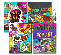 Pop Art Coloring Books for Adults Retro Style Set -- 4 Assorted Advanced Coloring Books with Andy Warhol Styles, Pop Art Designs, Vintage Vibes | Adult Coloring Books for Women, Men