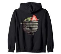 Pop Art Comida Fresa Postre Negro Rojo Cocina Sudadera con Capucha