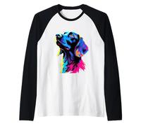 Pop Art English Setter Amantes de los perros Camiseta Manga Raglan