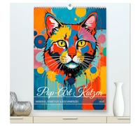Pop-Art Katzen - Moderne, verrückte Katzenporträts (hochwertiger Premium Wandkalender 2026 DIN A2 hoch), Kunstdruck in Hochglanz: Ein Jahr voller farbenfroher und einzigartiger Katzenkunst!