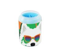 Pop Art - Limpiador de patas de perro samoyedo a cuadros verde, reutilizable, cerdas de silicona suave, máquina de limpieza de pies, limpia suavemente las patas después de los paseos