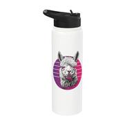 Pop Art Llama Modern Llama Animal Attitude Hipster Llama Stainless Steel Insulated Water Bottle