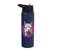 Pop Art Llama Modern Llama Animal Attitude Hipster Llama Stainless Steel Insulated Water Bottle