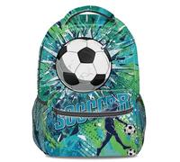 Pop Art - Mochila con estampado de explosión de fútbol | Diseño de estilo cómic de neón | Mochila estudiantil para entusiastas del fútbol, 03., L