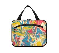 Pop Art - Neceser de viaje con diseño retro de teñido anudado para colgar con gancho, impermeable, bolsa de cosméticos para artículos esenciales para mujeres, estuches de trabajo para maquillaje, L