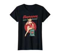 Pop Art Pin Up Girl Romance no está Muerto San Valentín Soltero Camiseta gráfica económica