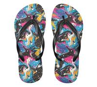 Pop Art Waves Water Rubber Reef - Chanclas esenciales para mujer para caminar, Pop Art Waves Water, Medium