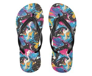 Pop Art Waves Water Rubber Reef - Chanclas esenciales para mujer para caminar, Pop Art Waves Water, Medium
