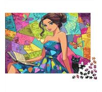 Pop Art Woman Jigsaw Jigsaw Puzzle 1000 Piezass Recycled Material Abstract Painting Jigsaw Puzzles for Niños y Niñas Ages 6 Years Up Divertido and Desafiante Family Game Actividad 38x26cm/1000pcs