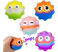 Pop Balls Fidget It Toys, Fidget Ball Pop Stress Balls Fidget Toy Pop Fidget Ball Pop Out Eyes Squeeze Toy Stress Balls for Kids Adults 4 PCS