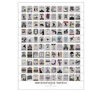 Pop Chart - Póster para rascar de 100 novelas esenciales, impresión artística para rascar de 12 x 16 pulgadas, una lista de los 100 mejores libros de ficción, decoración de pared literaria para el