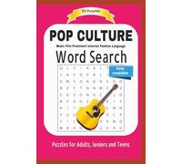 POP CULTURE Word Search: Music Film Prominent Internet Fashion Language | All about the olympic games, sports, winners and more .... | Easy readable | ... and Teens | Format 6x9 inches | 110 pages