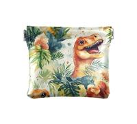 Pop Dinosaur Blooms - Monedero de cuero para mujer, práctico mini tarjetero para niñas y mujeres, bolso de mano, flores de dinosaurio pop, talla única, moderno, Flores de dinosaurio pop, Talla única,